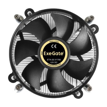 Кулер ExeGate ESNK-P0051AP4.PWM.4U.1700.Cu (Al+Cu, 4U, 5 тепл. трубок, LGA1954/1851/1700, TDP 265W, Fan 92mm, PWM, 1300-3800RPM, 2 ball bearing, 4pin, 40db, на винтах, с термопастой, RET)