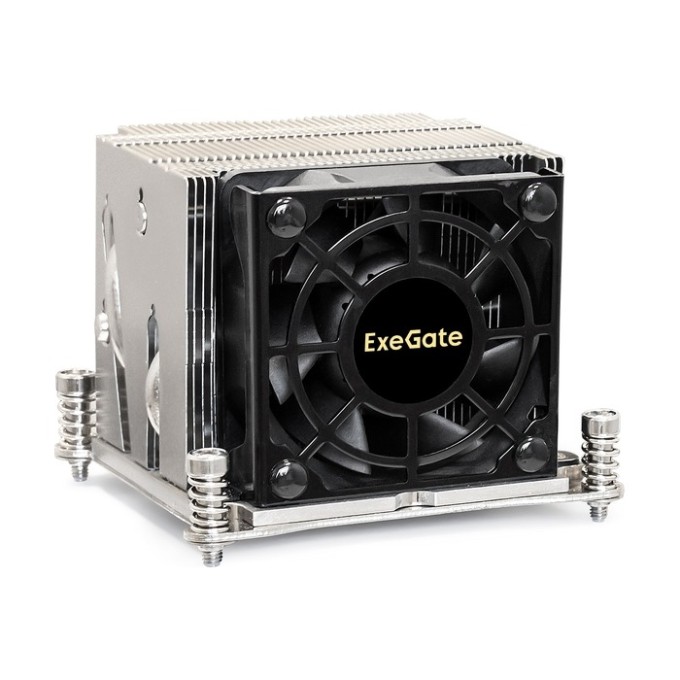 Кулер ExeGate ESNK-P0088AP4.PWM.2U.4677.Cu (Al+Cu, 2U, 5 тепл. трубок, LGA 4677, TDP 320W, Fan 60mm, PWM, 2100-8000RPM, 2 ball bearing, 4pin, 54.34db, на защелках, с термопастой, RET) EX301387RUS