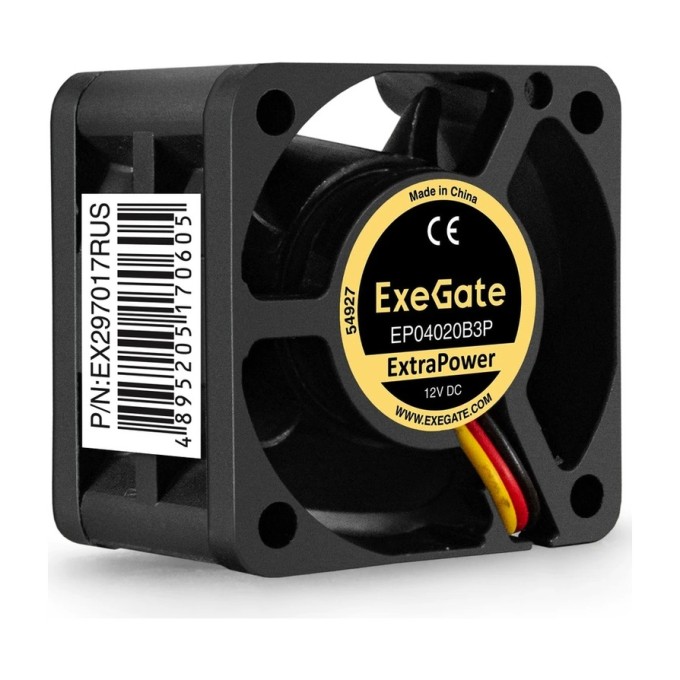 Вентилятор 12В DC ExeGate ExtraPower EP04020S2P (40x40x20 мм, Sleeve bearing (подшипник скольжения), 2pin, 7000RPM, 32dBA) EX299849RUS