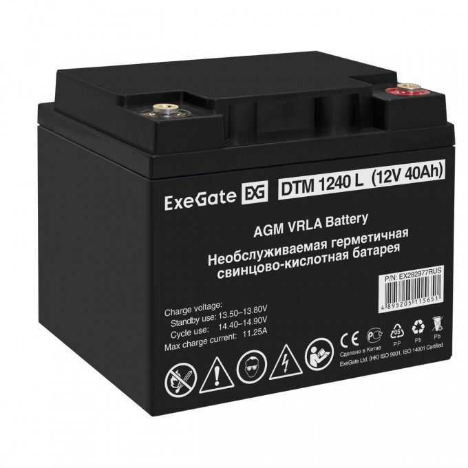 Аккумуляторная батарея EXEGATE DTM 1240 L EX282977RUS Аккумуляторная батарея EXEGATE DTM 1240 L EX282977RUS