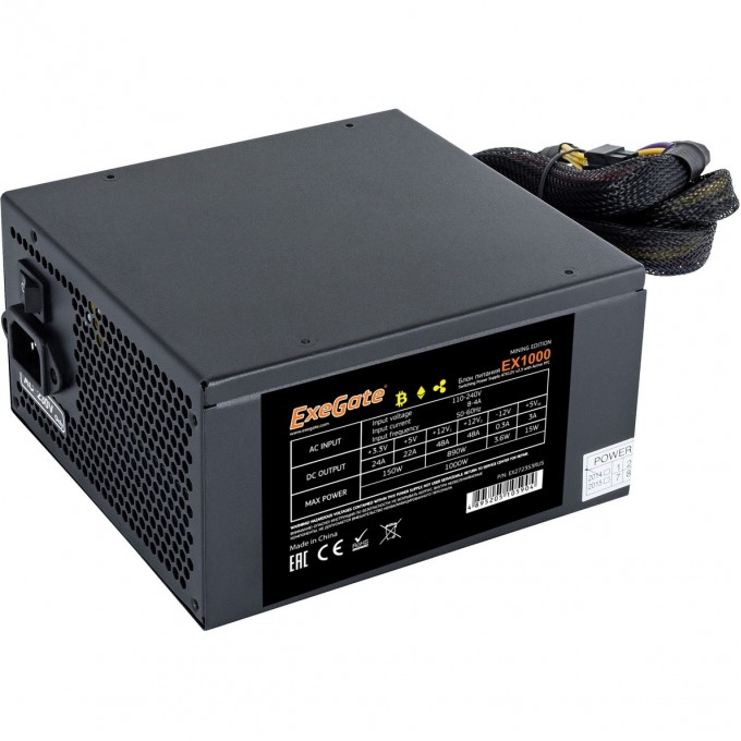 Блок питания 1000W EXEGATE EX1000 MINING EDITION EX272353RUS Блок питания 1000W EXEGATE EX1000 MINING EDITION EX272353RUS