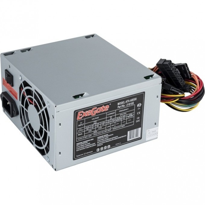 Блок питания 500W EXEGATE AB500, кабель 220V с защитой от выдергивания, EX219185RUS-S EX278162RUS Блок питания 500W EXEGATE AB500, кабель 220V с защитой от выдергивания, EX219185RUS-S EX278162RUS