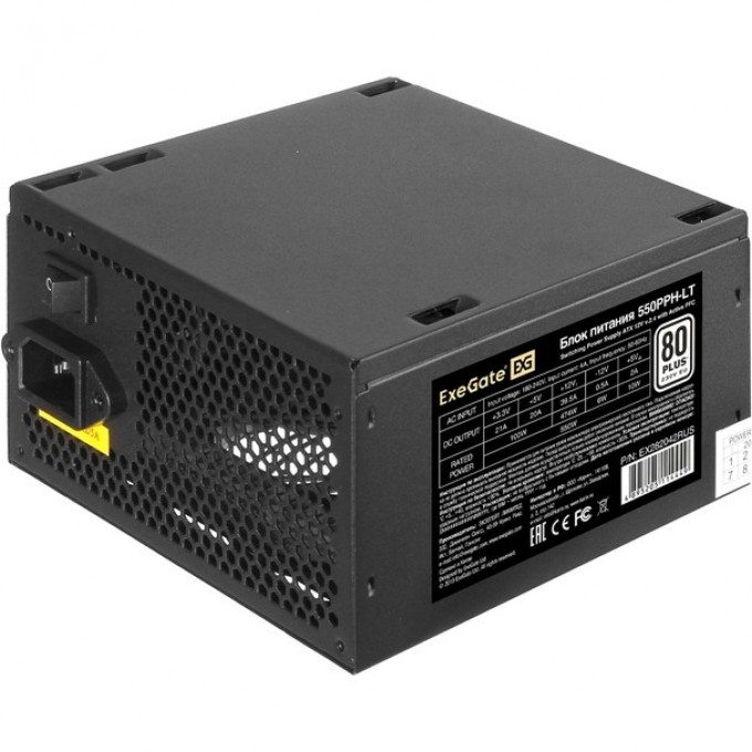 Блок питания 550W EXEGATE 80 PLUS® 550PPH-LT-S EX282042RUS-S Блок питания 550W EXEGATE 80 PLUS® 550PPH-LT-S EX282042RUS-S