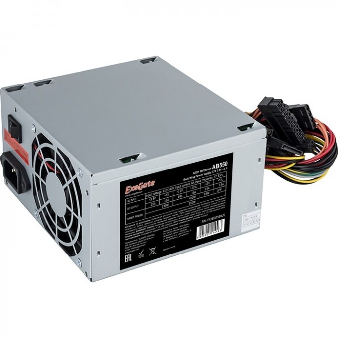 Блок питания 550W EXEGATE AB550, кабель 220V с защитой от выдергивания, EX282066RUS-S EX282077RUS Блок питания 550W EXEGATE AB550, кабель 220V с защитой от выдергивания, EX282066RUS-S EX282077RUS