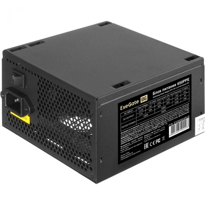 Блок питания 650W EXEGATE 650PPE ATX, APFC, PC, КПД 80% (80 PLUS) EX284724RUS Блок питания 650W EXEGATE 650PPE ATX, APFC, PC, КПД 80% (80 PLUS) EX284724RUS