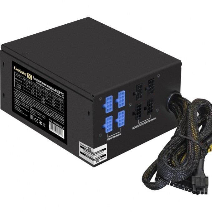 Блок питания 650W EXEGATE 650PPX ATX, APFC, SC, КПД 80% (80 PLUS) EX278177RUS Блок питания 650W EXEGATE 650PPX ATX, APFC, SC, КПД 80% (80 PLUS) EX278177RUS