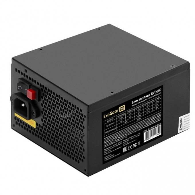 Блок питания 800W EXEGATE EVO800 ATX, APFC, PC, 12cm RGB fan EX284736RUS Блок питания 800W EXEGATE EVO800 ATX, APFC, PC, 12cm RGB fan EX284736RUS