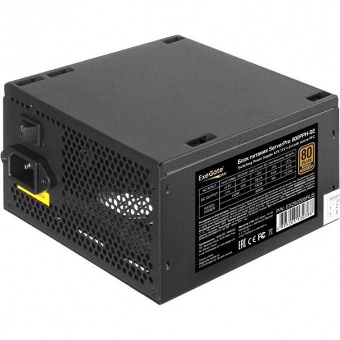 Блок питания EXEGATE SERVERPRO 80 PLUS® 800PPH-SE bronze EX292206RUS Блок питания EXEGATE SERVERPRO 80 PLUS® 800PPH-SE bronze EX292206RUS
