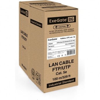 Кабель EXEGATE UTP4-C5E-CCA-S24-IN-PVC-GY-100 UTP Кабель EXEGATE UTP4-C5E-CCA-S24-IN-PVC-GY-100 UTP