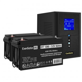 Комплект EXEGATE ИБП EX295987RUS + батарея 65Aч EX282980RUS 2шт Комплект EXEGATE ИБП EX295987RUS + батарея 65Aч EX282980RUS 2шт