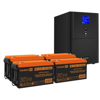 Комплект EXEGATE ИБП EX295991RUS + батарея 65Aч EX282982RUS 4шт Комплект EXEGATE ИБП EX295991RUS + батарея 65Aч EX282982RUS 4шт