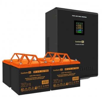 Комплект ИБП EXEGATE FINESINE SX-5000.LCD.AVR.2SH.T + батарея HR 12-75-М6 75Ач, 4шт Комплект ИБП EXEGATE FINESINE SX-5000.LCD.AVR.2SH.T + батарея HR 12-75-М6 75Ач, 4шт