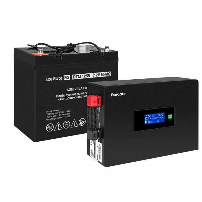 Комплект ИБП EXEGATE IDEALSINE SR-1000.LCD.2SH + батарея 55Aч, 1 шт EX297411RUS Комплект ИБП EXEGATE IDEALSINE SR-1000.LCD.2SH + батарея 55Aч, 1 шт EX297411RUS