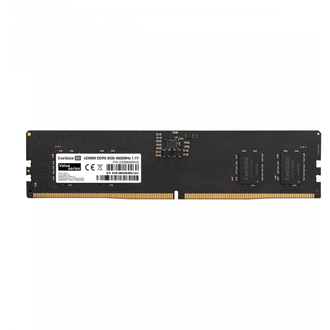 Модуль памяти EXEGATE VALUE DIMM DDR5 8GB 5200MHz PC5-41600 EX298028RUS Модуль памяти EXEGATE VALUE DIMM DDR5 8GB 5200MHz PC5-41600 EX298028RUS