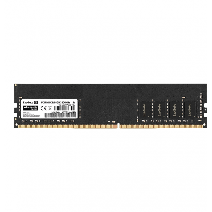 Модуль памяти EXEGATE VALUE SPECIAL DIMM DDR4 8GB 3200MHz PC4-25600 EX297689RUS Модуль памяти EXEGATE VALUE SPECIAL DIMM DDR4 8GB 3200MHz PC4-25600 EX297689RUS