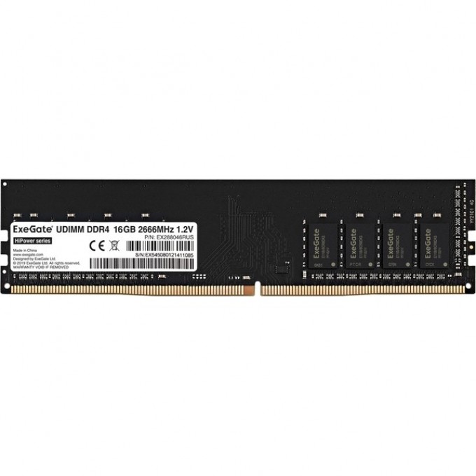 Оперативная память EXEGATE HIPOWER DIMM DDR4 16Gb 2666MHZ EX288046RUS Оперативная память EXEGATE HIPOWER DIMM DDR4 16Gb 2666MHZ EX288046RUS