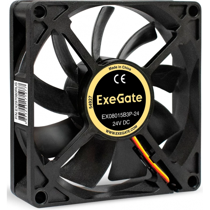 Вентилятор 24В DC EXEGATE EX08015B3P-24 EX297080RUS Вентилятор 24В DC EXEGATE EX08015B3P-24 EX297080RUS